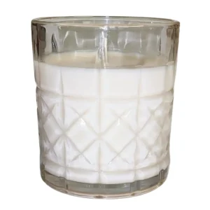 Vela aromática de soja en vaso de cristal